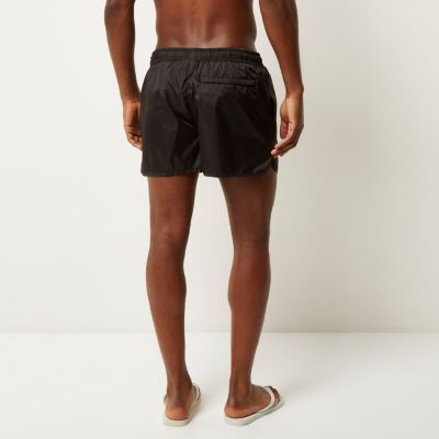 Black plain swim shorts